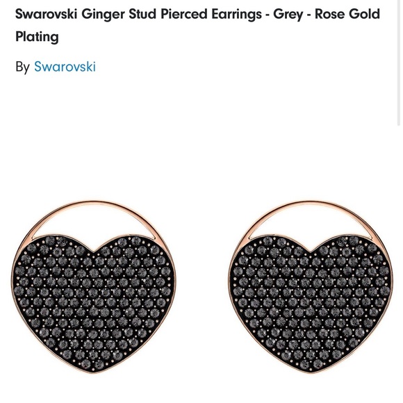 GORGEOUS GREY AND ROSE GOLD SWAROVSKI STUD EARRING - Picture 4 of 5